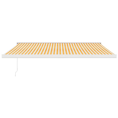 Tenda Retrattile Gialla e Bianca 4,5x3 m in Tessuto e Alluminio | homemem39