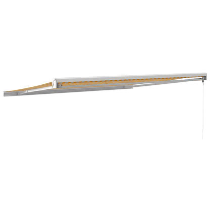 Tenda Retrattile Gialla e Bianca 4,5x3 m in Tessuto e Alluminio | homemem39