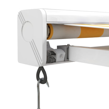 Tenda Retrattile Gialla e Bianca 4,5x3 m in Tessuto e Alluminio | homemem39