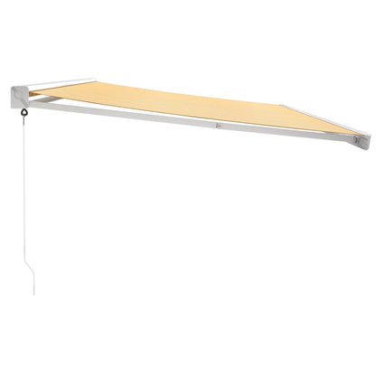 Tenda Sole Retrattile Gialla e Bianca 5x3 m Tessuto e Alluminio