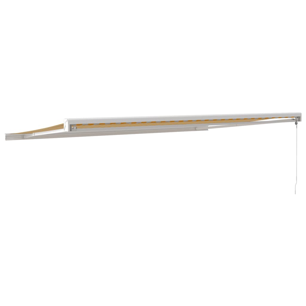 Tenda Sole Retrattile Gialla e Bianca 5x3 m Tessuto e Alluminio - homemem39