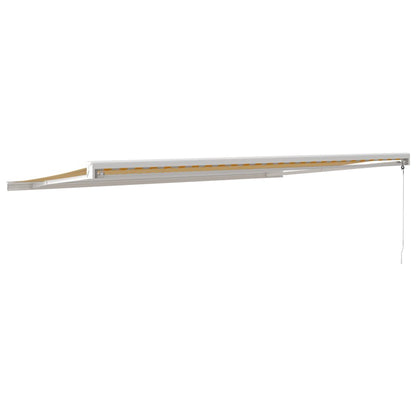 Tenda Sole Retrattile Gialla e Bianca 5x3 m Tessuto e Alluminio - homemem39