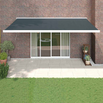 Tenda da Sole Retrattile Antracite 5x3 m in Tessuto e Alluminio