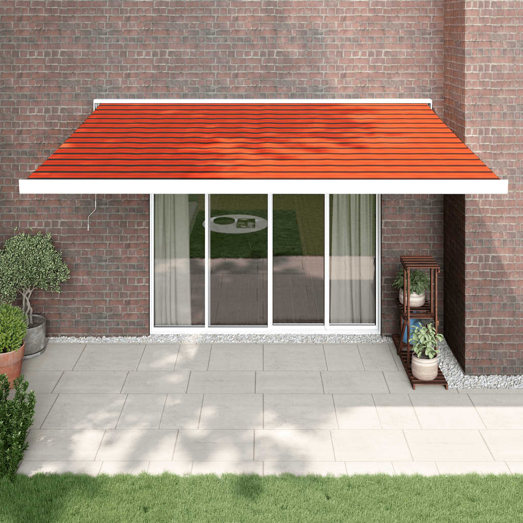 Tenda Retrattile Arancione Marrone 4,5x3 m Tessuto e Alluminio | homemem39