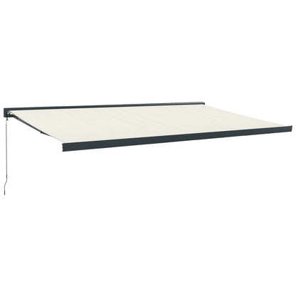 Tenda da Sole Retrattile Crema 5x3 m in Tessuto e Alluminio | homemem39