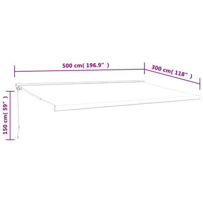 Tenda da Sole Retrattile Crema 5x3 m in Tessuto e Alluminio | homemem39