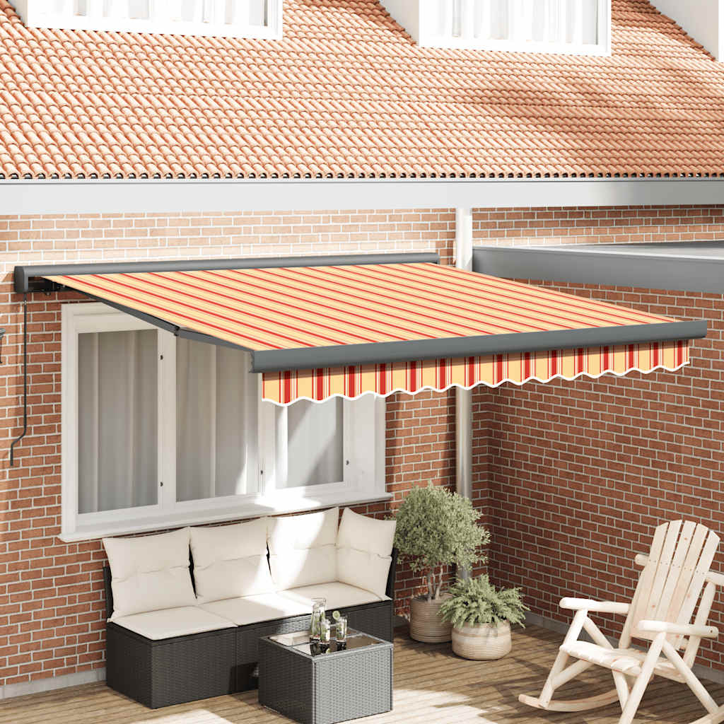 Tenda Retrattile Gialla e Bianca 3x2,5 m in Tessuto e Alluminio