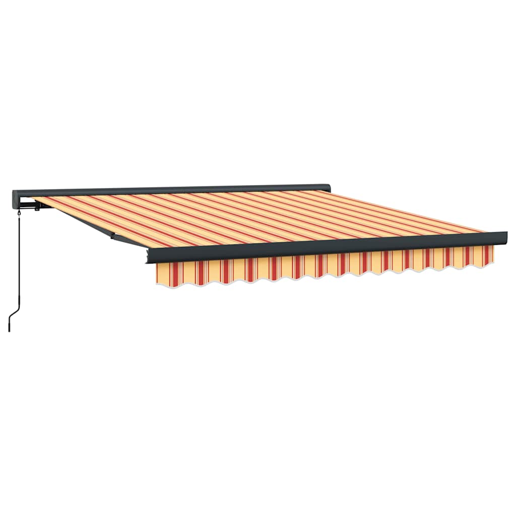 Tenda Retrattile Gialla e Bianca 3,5x2,5 m Tessuto e Alluminio