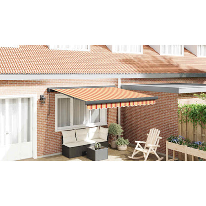 Tenda Retrattile Gialla e Bianca 3,5x2,5 m Tessuto e Alluminio | homemem39