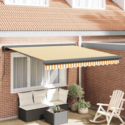| Tenda retrattile | Blu e Bianco con Struttura Bianca 3,5 x 2,5 m