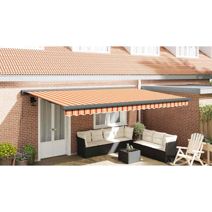 Tenda Retrattile Gialla e Bianca 4,5x3 m in Tessuto e Alluminio