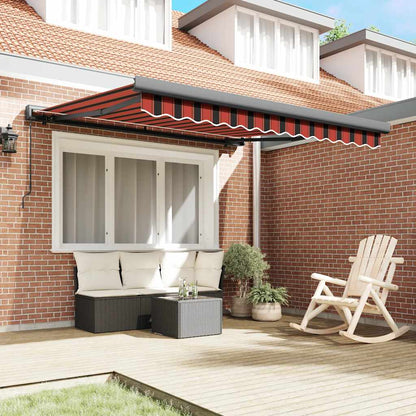 Tenda Retrattile Arancione Marrone 3,5x2,5m Tessuto e Alluminio