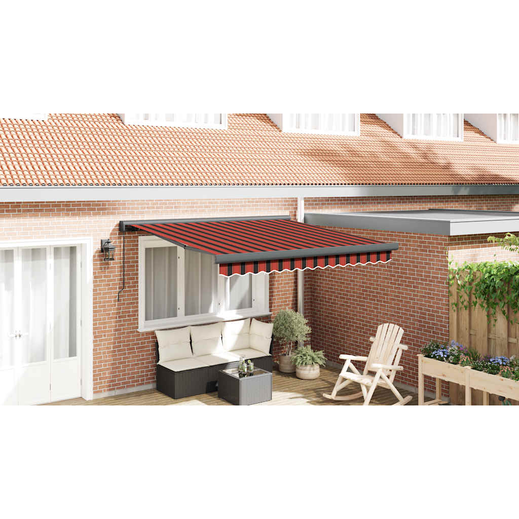 Tenda Retrattile Arancione Marrone 3,5x2,5m Tessuto e Alluminio | homemem39
