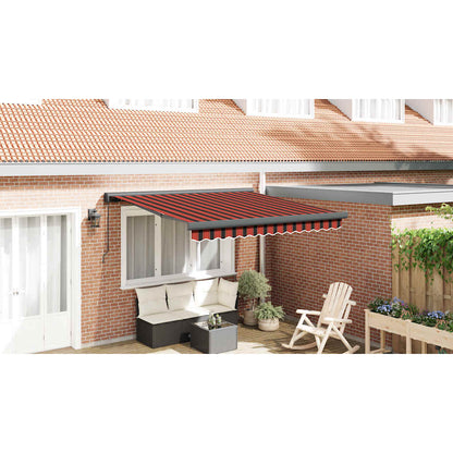 Tenda Retrattile Arancione Marrone 3,5x2,5m Tessuto e Alluminio | homemem39