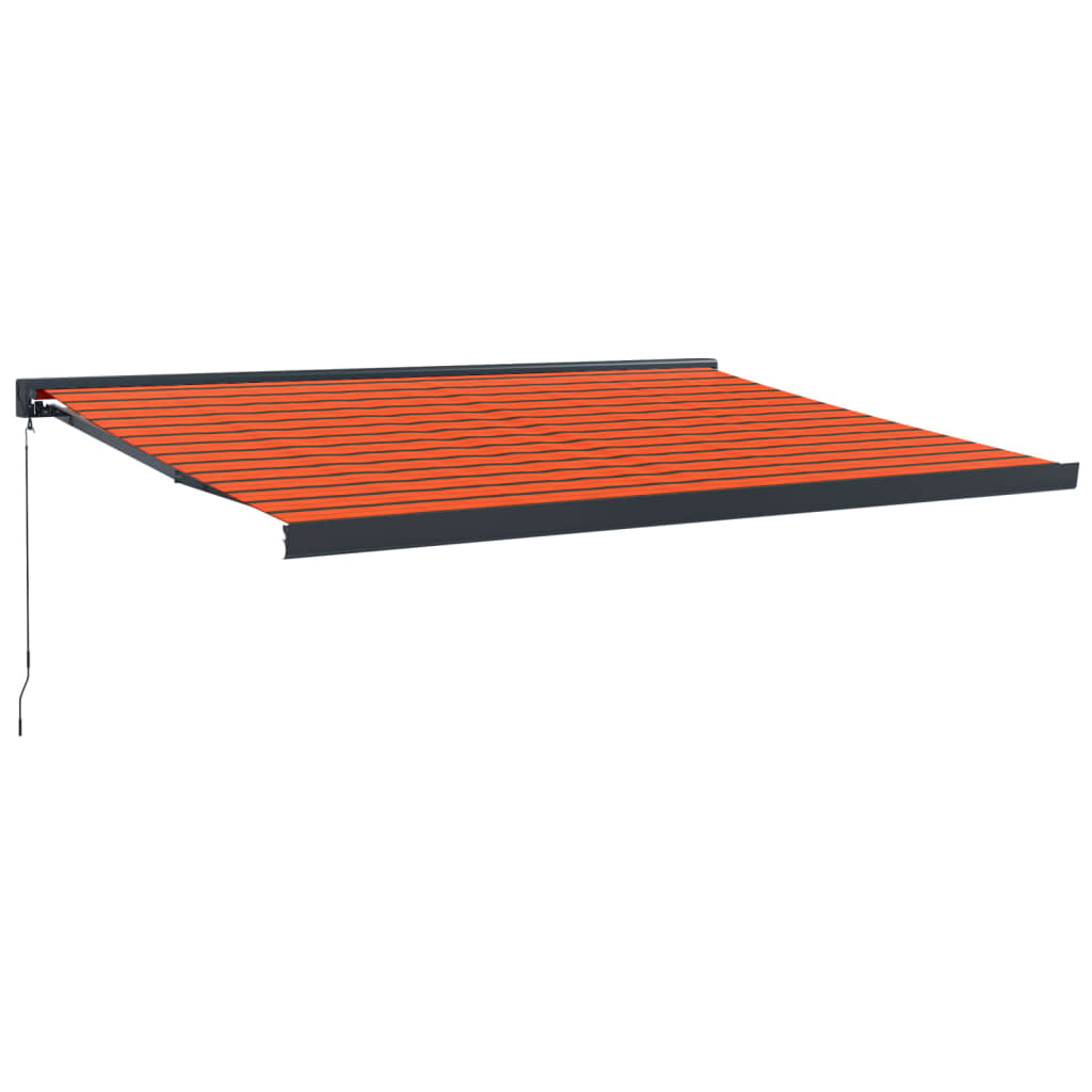 Tenda Sole Retrattile Arancione Marrone 4x3m Tessuto Alluminio