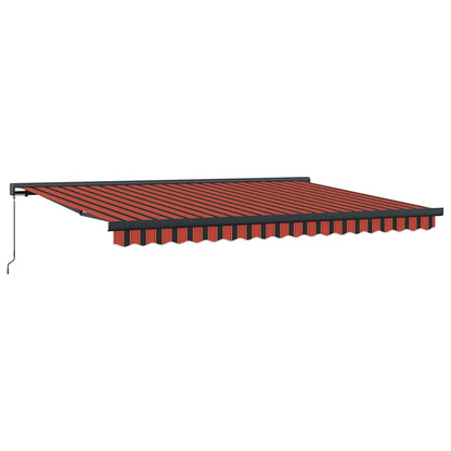 Tenda Sole Retrattile Arancione Marrone 4x3m Tessuto Alluminio