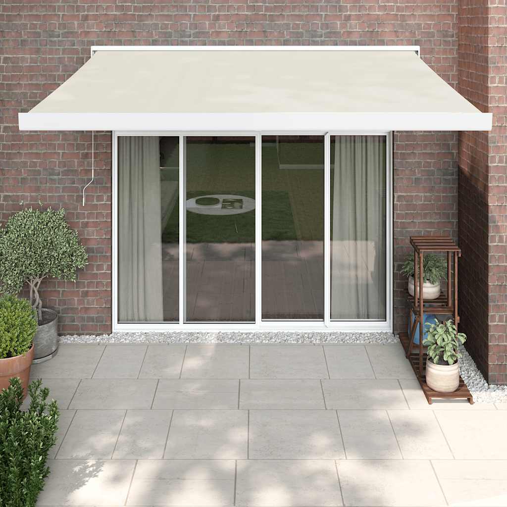 Tenda da Sole Retrattile Crema 3,5x2,5 m in Tessuto e Alluminio | homemem39