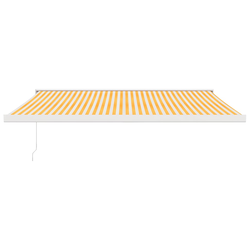 Tenda Sole Retrattile Gialla e Bianca 4x3 m Tessuto e Alluminio - homemem39