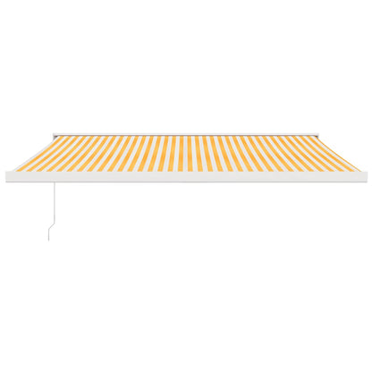 Tenda Sole Retrattile Gialla e Bianca 4x3 m Tessuto e Alluminio