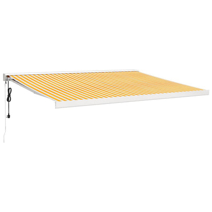 Tenda Retrattile Gialla e Bianca 4,5x3 m in Tessuto e Alluminio