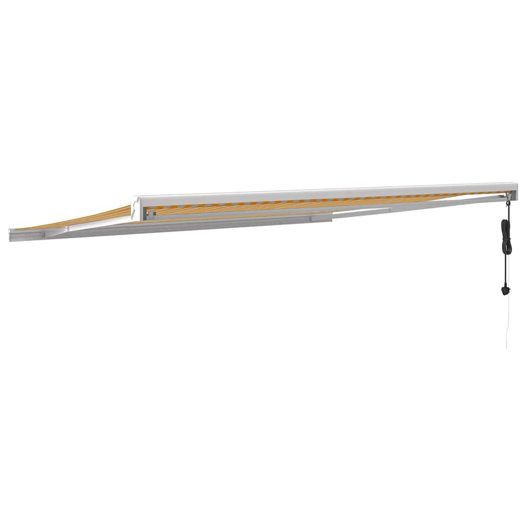 Tenda Retrattile Gialla e Bianca 4,5x3 m in Tessuto e Alluminio - homemem39