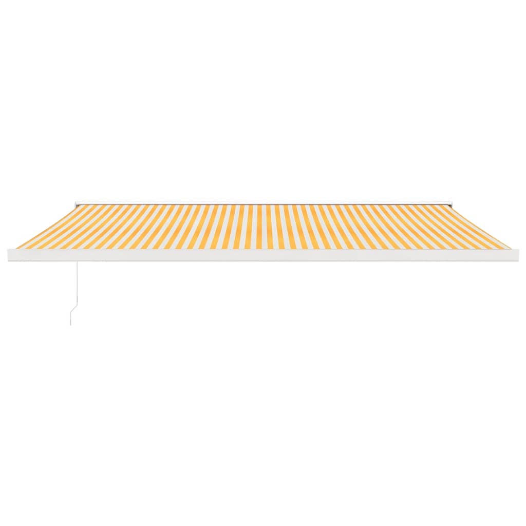 Tenda Sole Retrattile Gialla e Bianca 5x3 m Tessuto e Alluminio