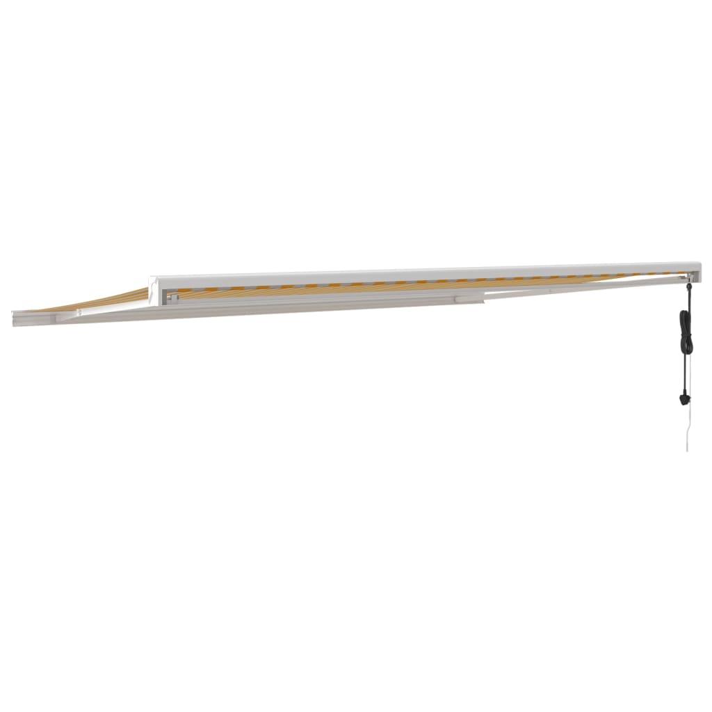 Tenda Sole Retrattile Gialla e Bianca 5x3 m Tessuto e Alluminio - homemem39