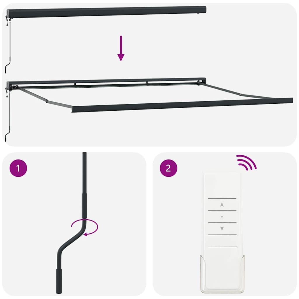 Tenda da Sole Retrattile Crema 4x3 m in Tessuto e Alluminio - homemem39