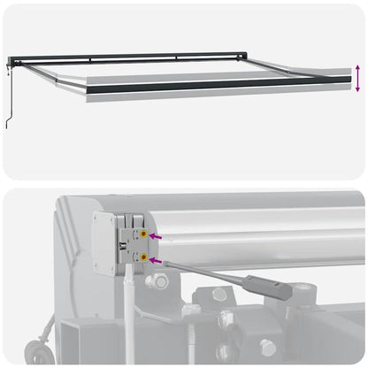 Tenda da Sole Retrattile Crema 4x3 m in Tessuto e Alluminio - homemem39