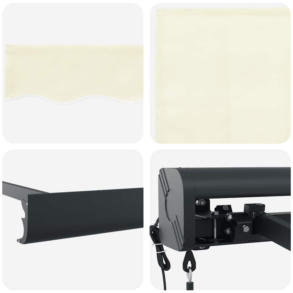 Tenda da Sole Retrattile Crema 4x3 m in Tessuto e Alluminio - homemem39