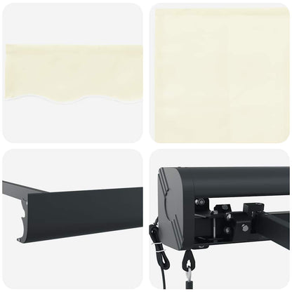 Tenda da Sole Retrattile Crema 4x3 m in Tessuto e Alluminio - homemem39