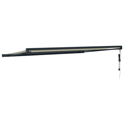 Tenda da Sole Retrattile Crema 5x3 m in Tessuto e Alluminio