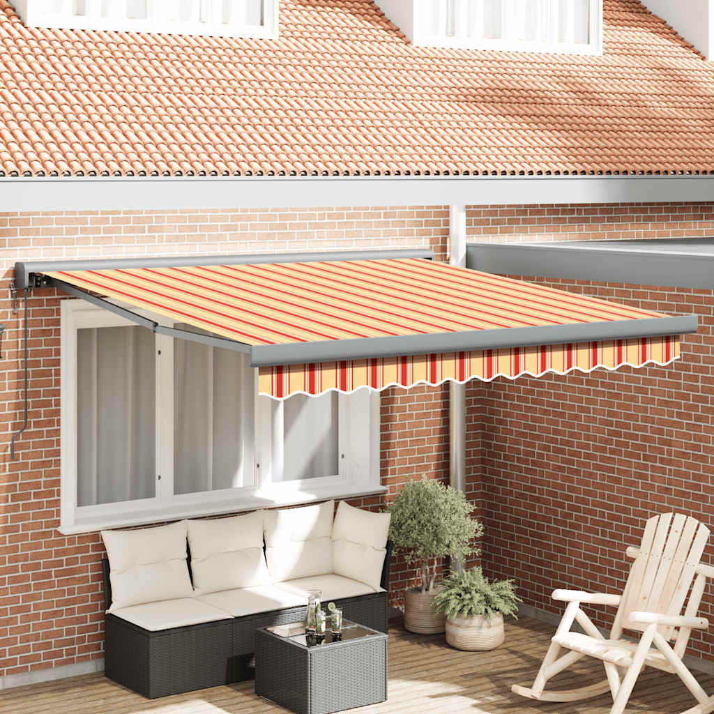 Tenda Retrattile Gialla e Bianca 3x2,5 m in Tessuto e Alluminio