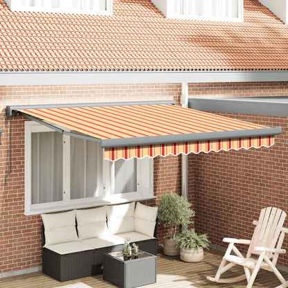 Tenda Retrattile Gialla e Bianca 3,5x2,5 m Tessuto e Alluminio