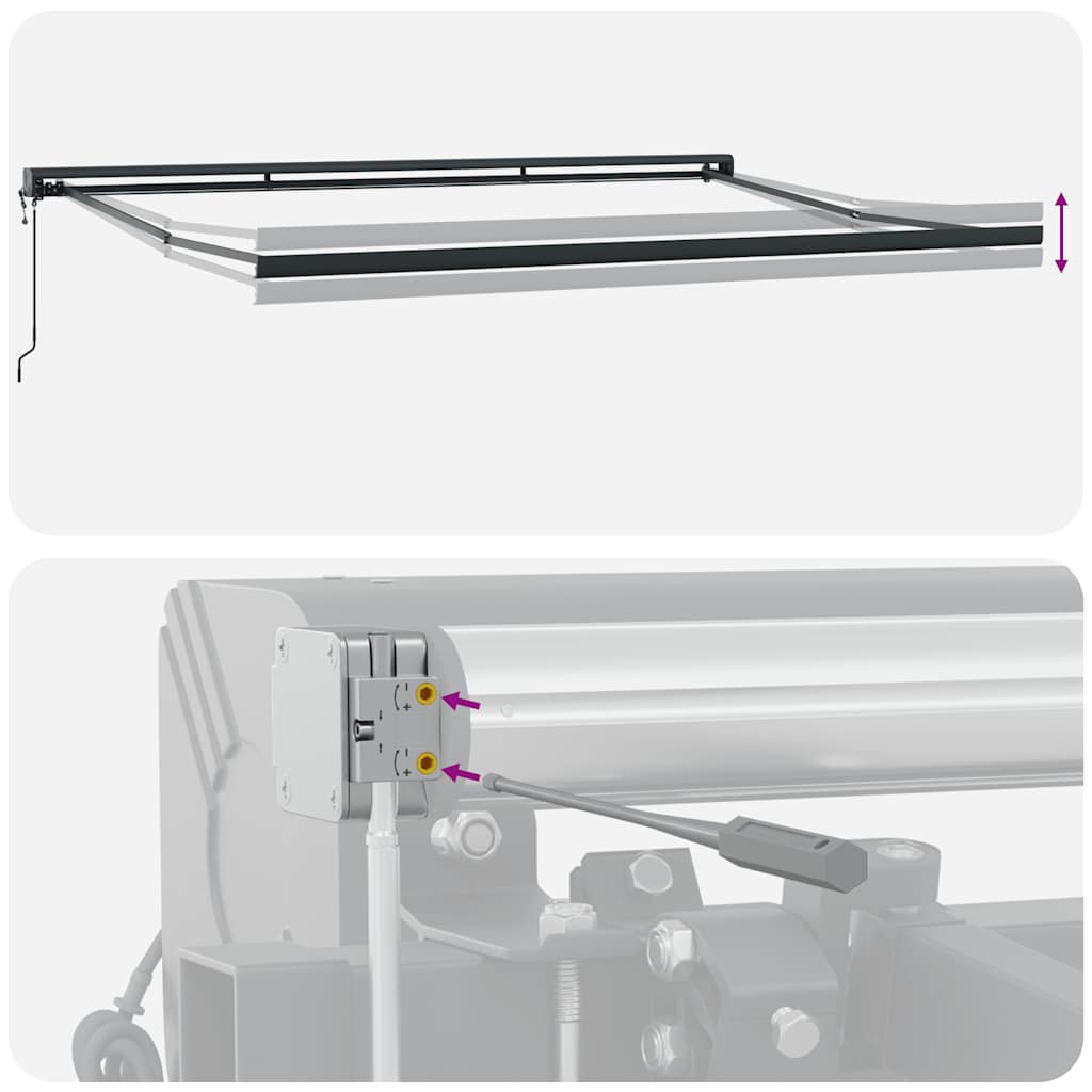 Tenda Retrattile Gialla e Bianca 4,5x3 m in Tessuto e Alluminio - homemem39