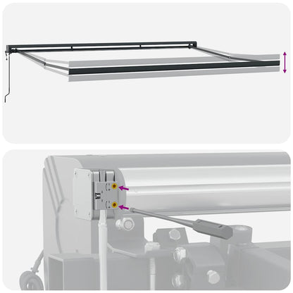 Tenda Retrattile Gialla e Bianca 4,5x3 m in Tessuto e Alluminio - homemem39