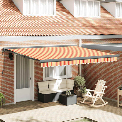 Tenda Retrattile Gialla e Bianca 4,5x3 m in Tessuto e Alluminio