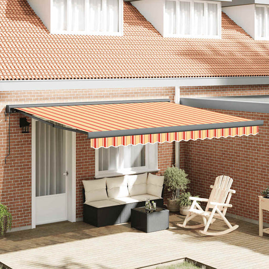 Tenda Retrattile Gialla e Bianca 4,5x3 m in Tessuto e Alluminio - homemem39