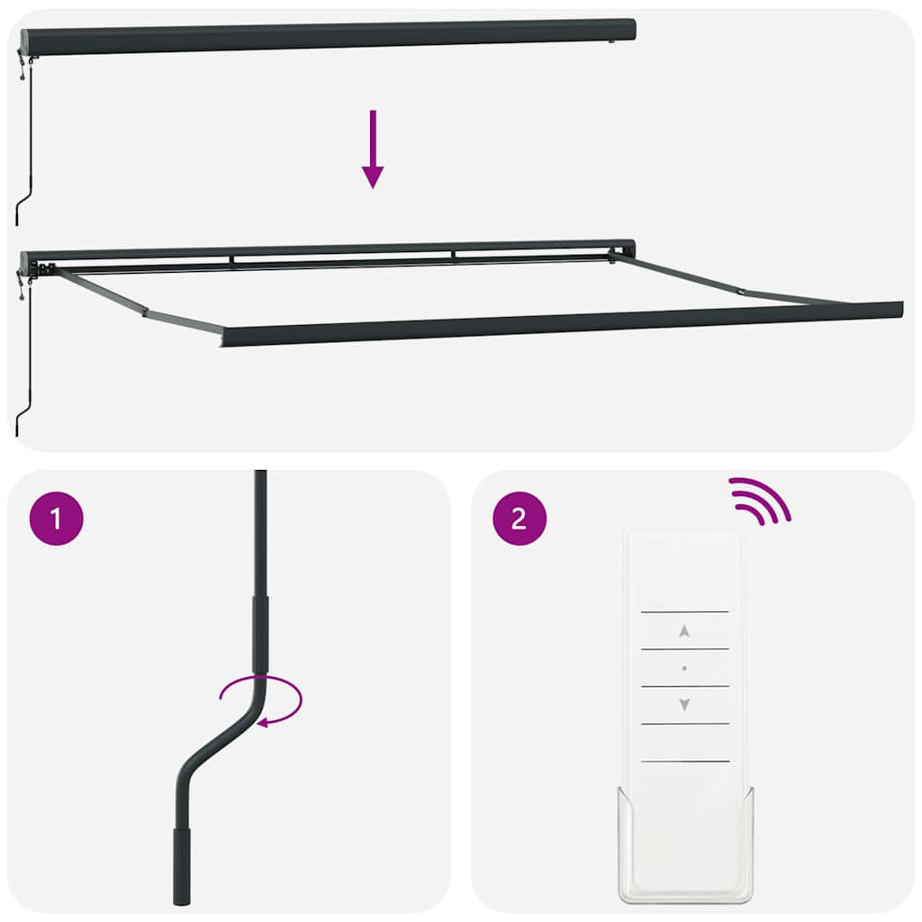 Tenda Sole Retrattile Gialla e Bianca 5x3 m Tessuto e Alluminio - homemem39