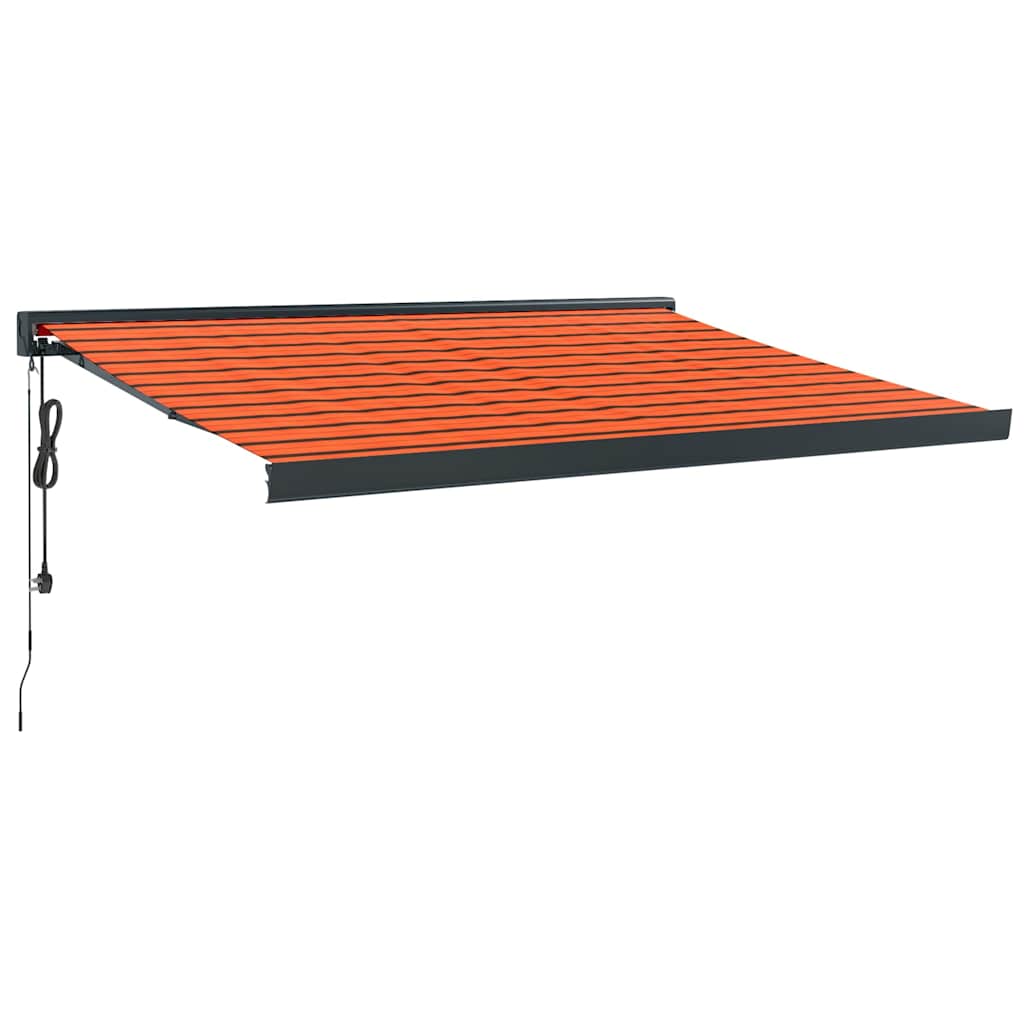 Tenda Retrattile Arancione Marrone 3x2,5 m Tessuto e Alluminio - homemem39