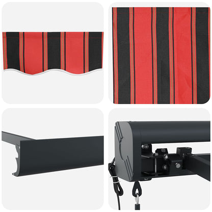 Tenda Retrattile Arancione Marrone 3,5x2,5m Tessuto e Alluminio