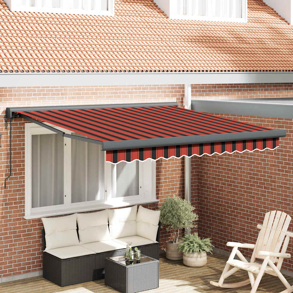Tenda Retrattile Arancione Marrone 3,5x2,5m Tessuto e Alluminio - homemem39