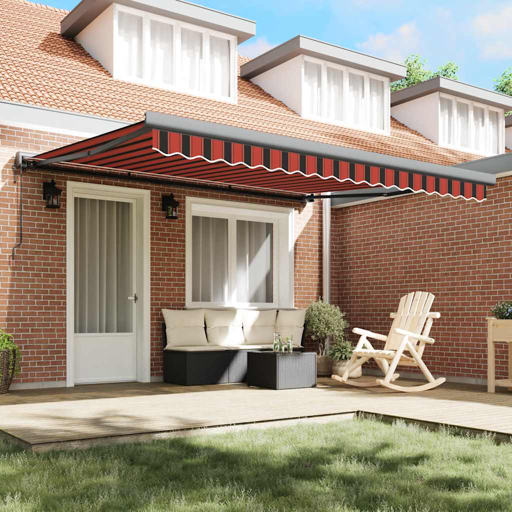 Tenda Sole Retrattile Arancione Marrone 4x3m Tessuto Alluminio - homemem39