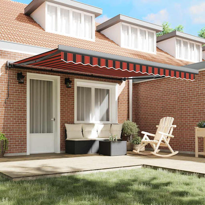 Tenda Sole Retrattile Arancione Marrone 4x3m Tessuto Alluminio - homemem39