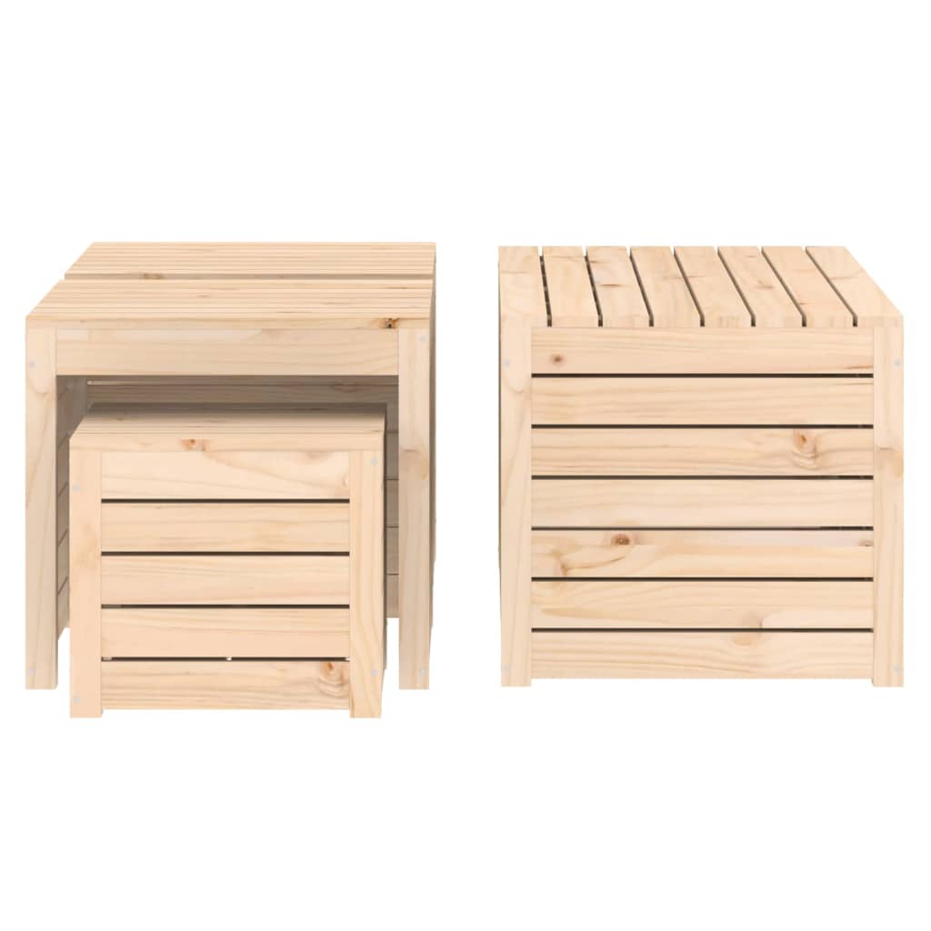 Set Cassette da Giardino 4 pz in Legno Massello di Pino - homemem39