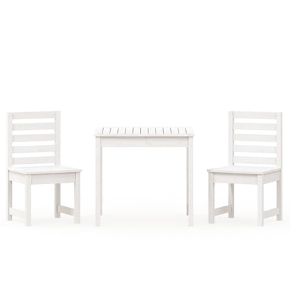 Set da Bistrot da Giardino 3pz Bianco in Legno Massello di Pino | homemem39
