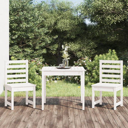 Set da Bistrot da Giardino 3pz Bianco in Legno Massello di Pino | homemem39