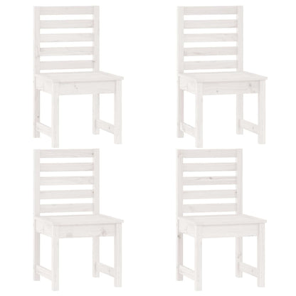 Set da Pranzo per Giardino 5pz Bianco in Legno Massello di Pino | homemem39