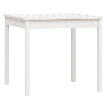 Set da Pranzo per Giardino 5pz Bianco in Legno Massello di Pino