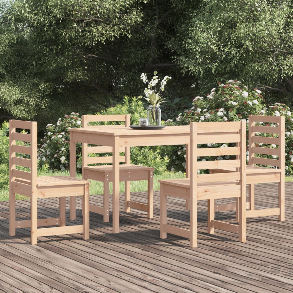 Set da Pranzo per Giardino 5 pz in Legno Massello di Pino - homemem39